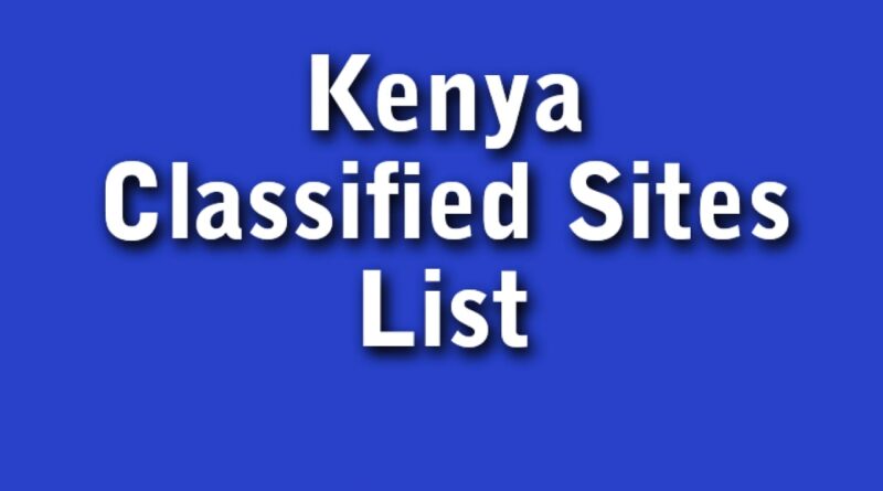 Kenya classified sites list