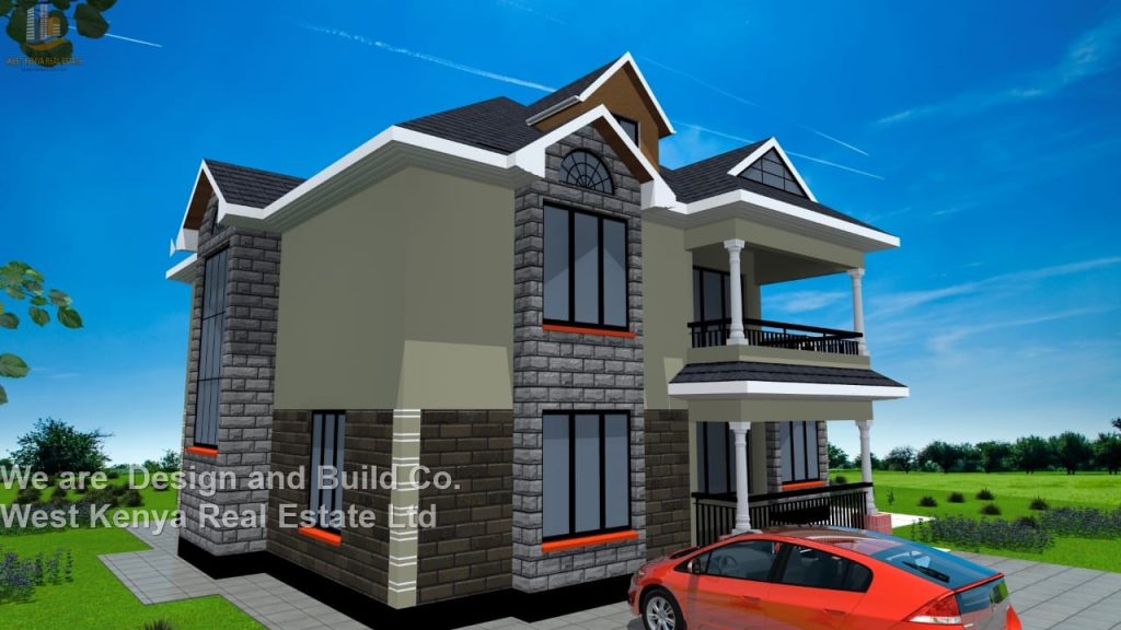 4-bedrooms maisonette house design in Kenya