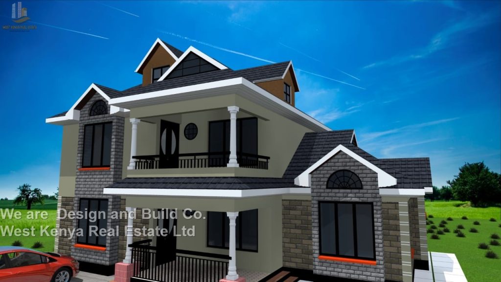 3-bedrooms maisonette house design in Kenya