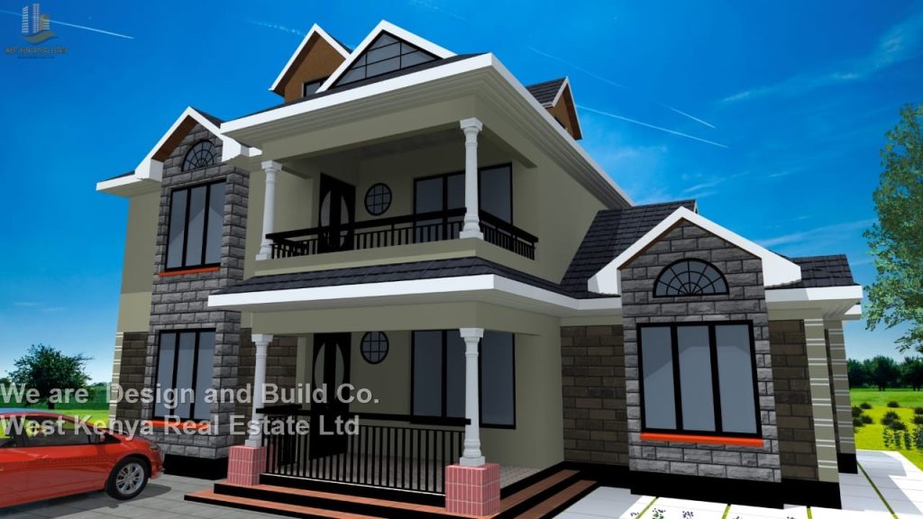 5-bedrooms maisonette house design in Kenya