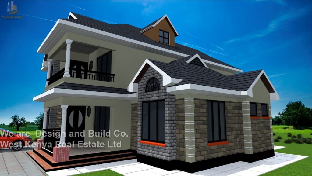 6-bedrooms maisonette house design in Kenya