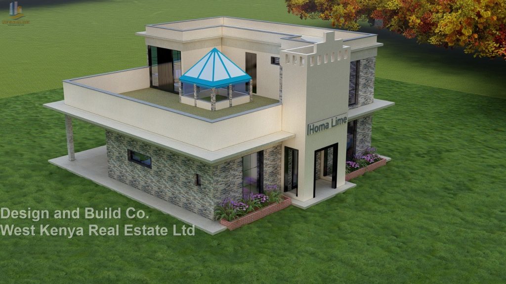 4-bedroom maisonette house designs in Kenya with roof top garden