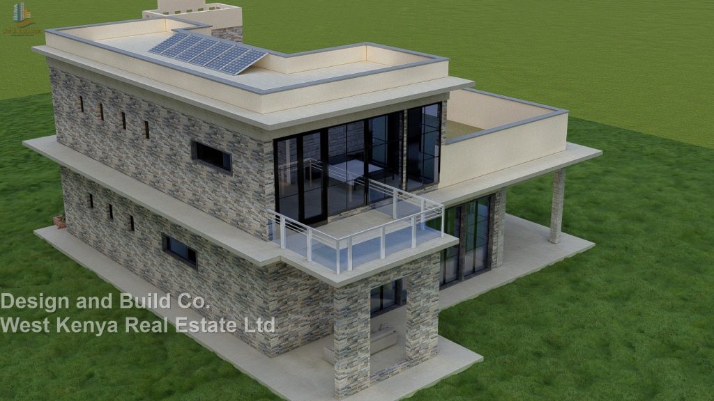 maisonette house designs in Kenya with roof top garden