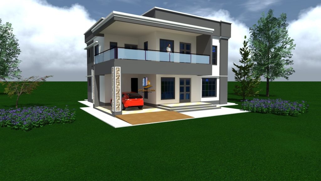 3-bedroom flatfroof maisonette house design in Kenya